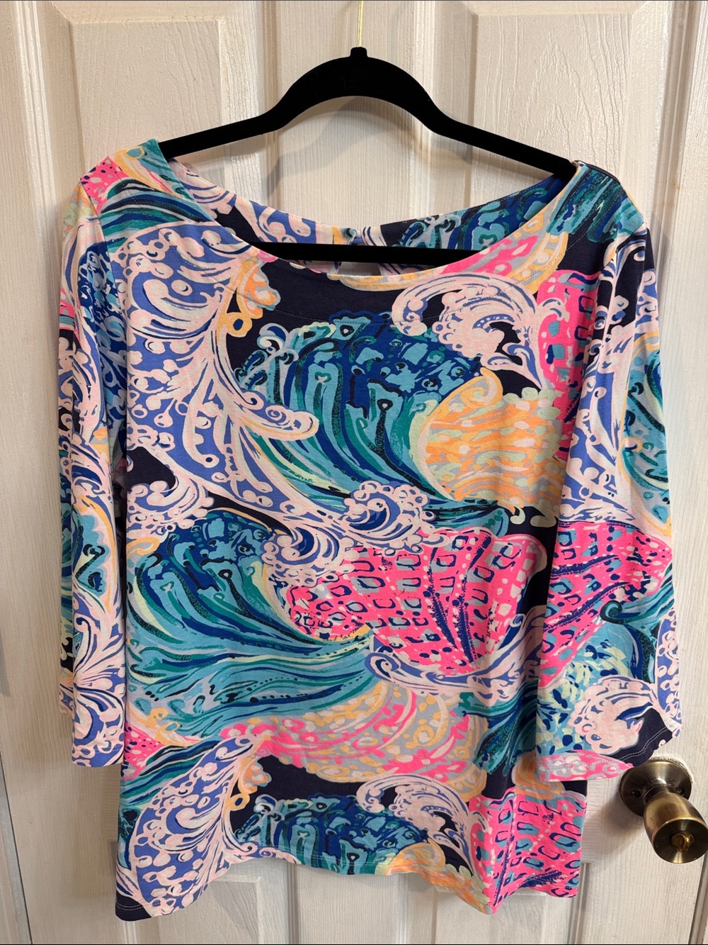 Lilly Pulitzer Women’s Wave-Print Swim Coverup in Blue, Teal, Pink & Cream